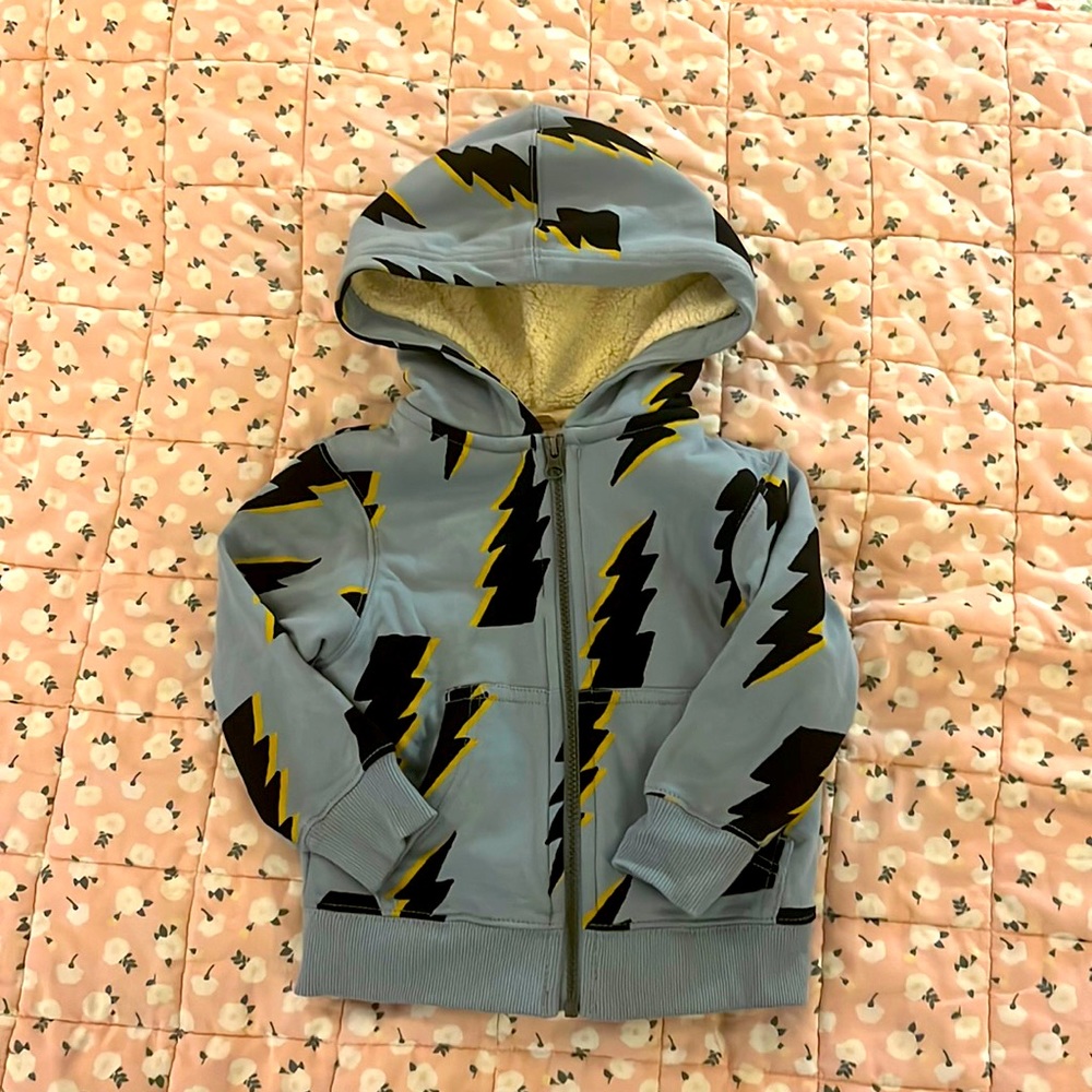 Hanna Anderson lightning Faux Shearling Lined Hoodie